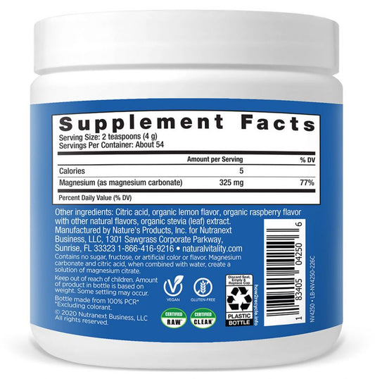 Natural Vitality Calm Magnesium Supplement - Raspberry Lemon Flavor - Dr. Rogers - Centers.com