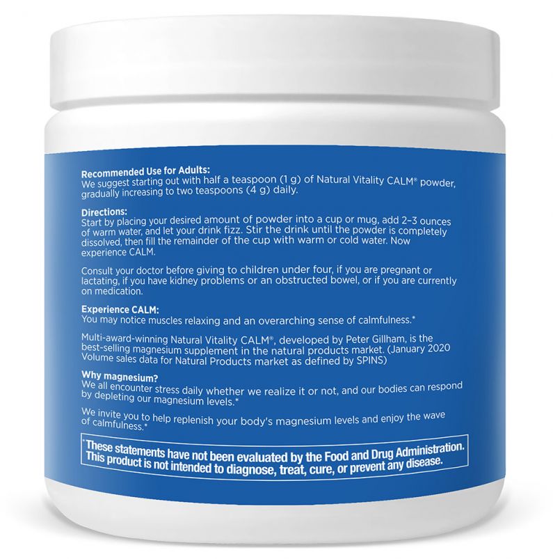 Natural Vitality Calm Magnesium Supplement - Raspberry Lemon Flavor - Dr. Rogers - Centers.com