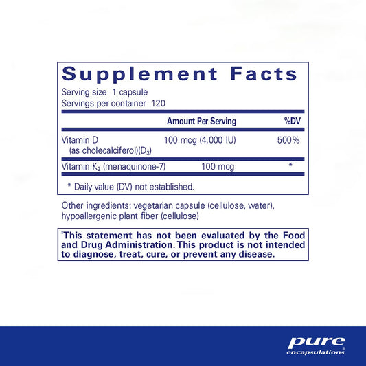 Vitamin D3 (4,000 IU) & K2 (100 mcg)